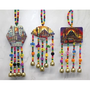 İstanbul Temalı Renkli Boncuklu Asmalı Rüzgar Çanı Alk4572