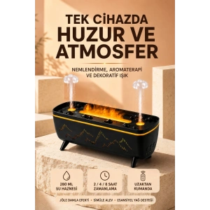 Jöle Yağmur Efektli Hava Nemlendirici 280 Ml Aromaterapi Difüzörü Alev Efektli
