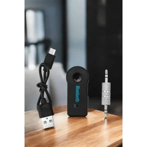 Kablosuz Bluetooth Aux Araç Kiti Siyah Hafıza Kartlı