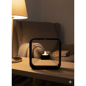 Kare Askılı Mumluk Duvara Asılan Şık Dekoratif Mumluk 16×16 Cm