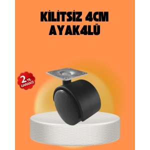 Kilitsiz 4 Cm Tekerlek Ayak 4’lü Set Sessiz Ve Dayanıklı