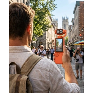 Kompakt 4k Gimbal Kamera 180 Derece Döner Başlık Stabil Video Ve Vlog Uyumlu