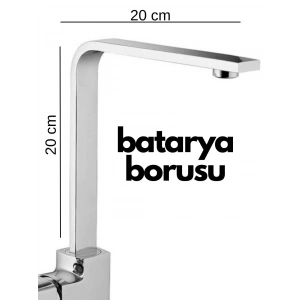Krom Mutfak Evye Batarya İçin Köşeli Su Borusu Paslanmaz Ve Eca Uyumlu 20x20