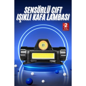 Ledli Şarjlı Kafa Lambası Led Şarjlı Su Geçirmez Kafa Feneri