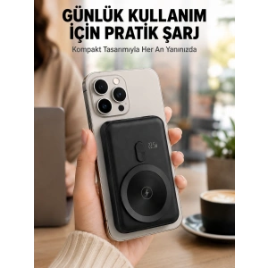 Magsafe Uyumlu Kablosuz Powerbank Taşınabilir Hızlı Şarj Yeni Nesil