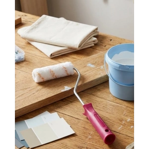 Mini Boya Fırça Seti 10 Cm Rulo Fırça 6 Adet Yedek Rulo Hediyeli Duvar Boyama Atı