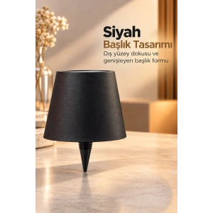 Modern Masa Lambası Şişe Üstü Siyah Abajur Başlığı