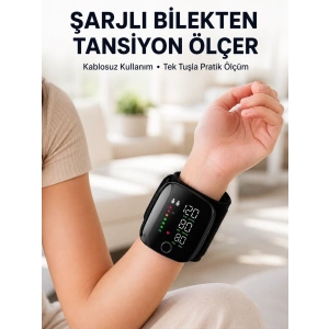 Otomatik Bilekten Tansiyon Ölçer Şarjlı Dijital Ölçüm Cihazı