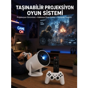 Oyun Konsolu Uyumlu Kablosuz Projeksiyon Cihazı Ev Sinema Deneyimi Yeni Nesil