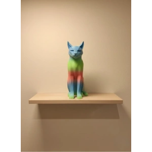 Pastel Rainbow Kedi Figürü Masa Ve Raf Üstü Ev Dekorasyonu