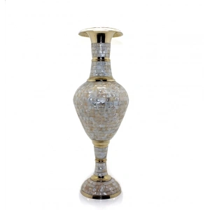 Pirinç Sedefli Vazo 60 Cm Ksk130