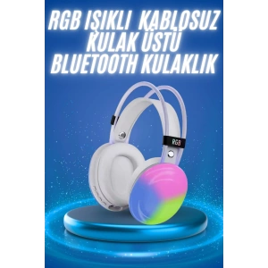 Rgb Işıklı Yüksek Ses Kaliteli Kablosuz Kulak Üstü Bluetooth Kulaklık