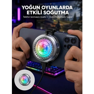 Rgb Led Telefon Soğutucu Fan Yüksek Hızlı Soğutma  Cooler Yeni Nesil
