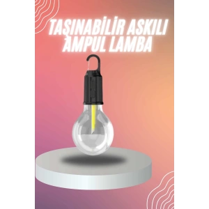 Şarjlı Dekoratif Kamp Lambası Askılı Ampul Led Işık Type-c Girişli