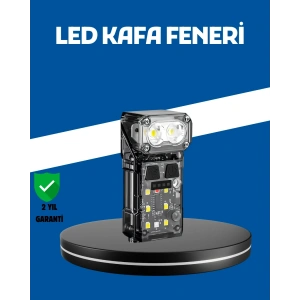 Şarjlı Led Kafa Lambası Manyetik Klipsli El Sensörlü Çok Fonksiyonlu