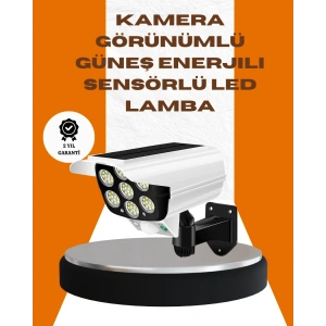 Solar Şarjlı Kamera Tasarımlı Led Duvar Lambası Hareket Sensörlü Dış Mekan Aydınlatma