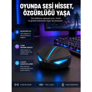 Tam Kablosuz  Kulaklığı 5.0 Bluetooth Led Kontrollü Yeni Nesil