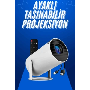 Taşınabilir Projeksiyon Ayaklı Projektör Android Uyumlu Hdmı Girişli