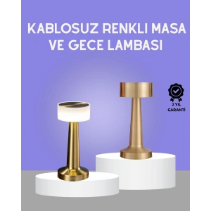 Touch Gece Lambası Dokunmatik Kontrol, Kablosuz Kullanım, Metal Gövde
