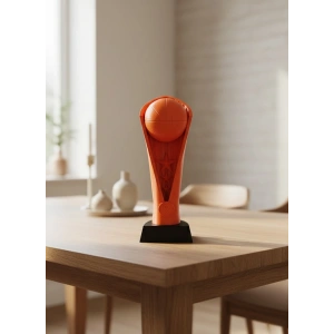 Turuncu Kupa 23cm Basketbol Temalı Dekoratif Ödül Biblosu