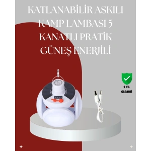Uzaktan Kumandalı, 360 Derece Katlanabilir Solar Led Aydınlatma Çadır Lambası