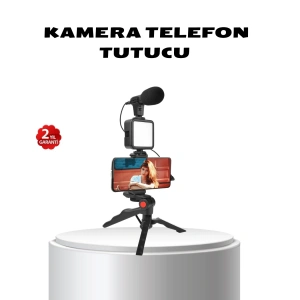 Video Çekim Kiti Tripod Led Işık Harici Mikrofon Ve Bluetooth Kumanda Seti