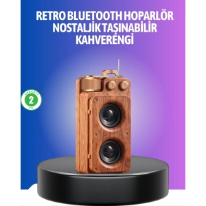 Vintage Tasarımlı Bluetooth Hoparlör Uzun Pil Ömürlü Ve Fm Destekli