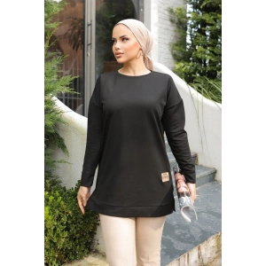 Yeni Stil Siyah Arma Detaylı Tunik 10020