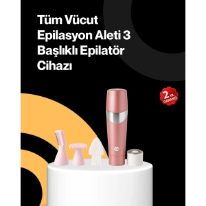 Yüz Tüyleri İçin Özel Başlıklı Pembe Epilatör