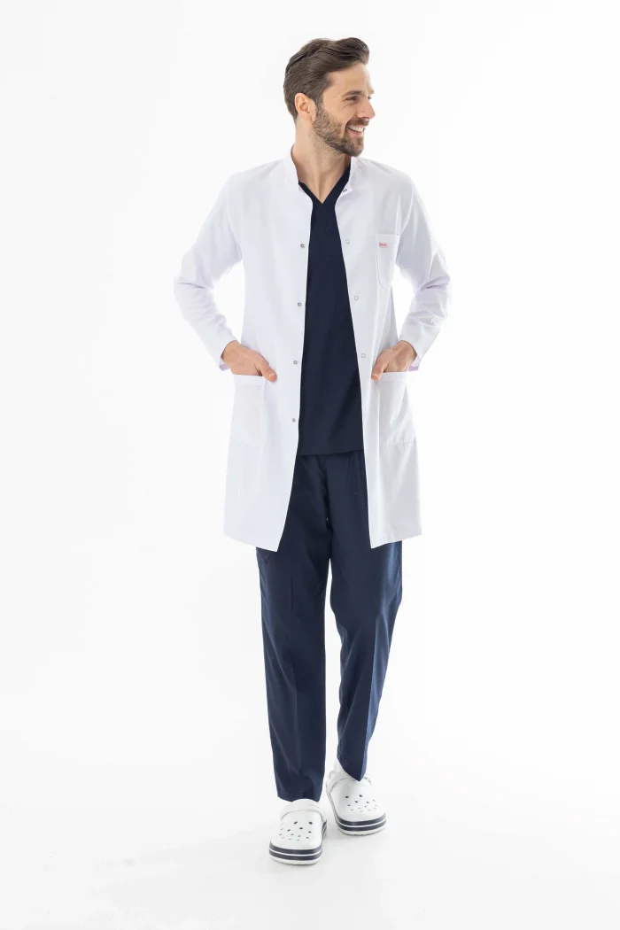 Hakim Yaka Erkek Doktor Önlüğü Alpaka Kumaş Uzun Boy (BEO103)