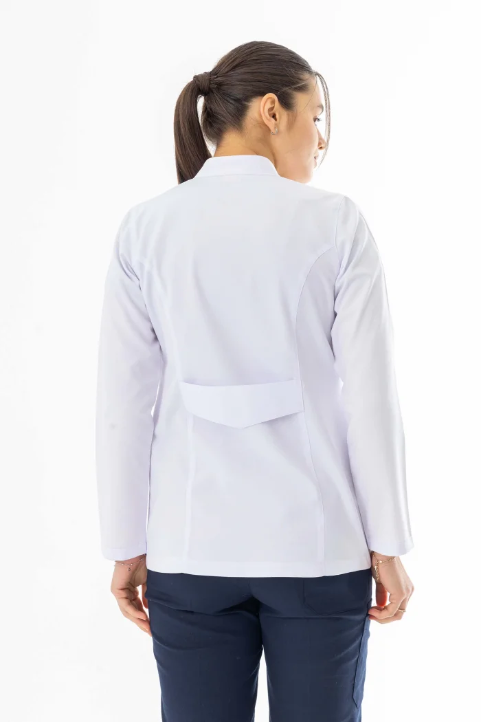 Hakim Yaka Kulplu Kadın Doktor Önlüğü Alpaka Kumaş Ceket Boy (BKO001)