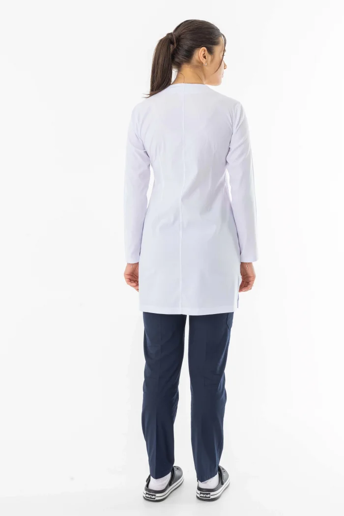 Likra Uzun Kol Doktor Hemşire Forması Alt Üst Takım Beyaz (LTST20009)