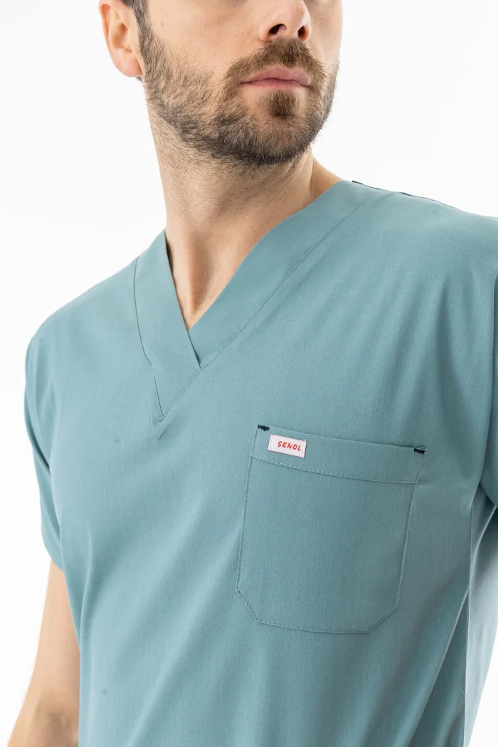 Likra Yarasa Kol Doktor Hemşire Forması Alt Üst Takım Filiz Yeşili (LYRS1023)