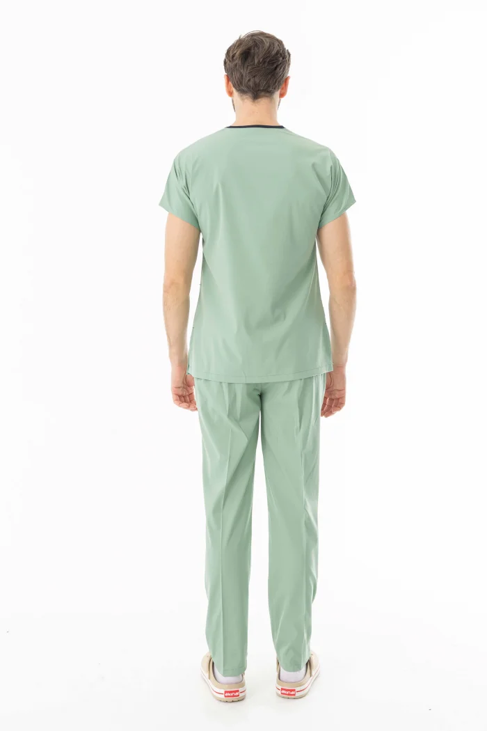 Likra Yarasa Kol Doktor Hemşire Forması Alt Üst Takım Küf Yeşili (LYRS1016)