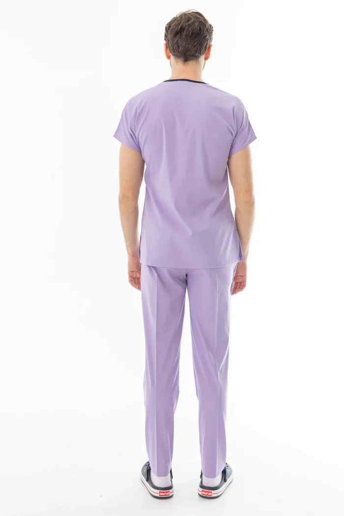 Likra Yarasa Kol Doktor Hemşire Forması Alt Üst Takım Lila (LYRS1019)