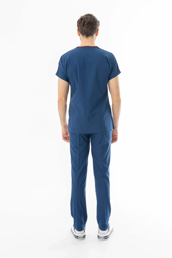 Likra Yarasa Kol Doktor Hemşire Forması Alt Üst Takım Petrol Mavisi (LYRS1011)