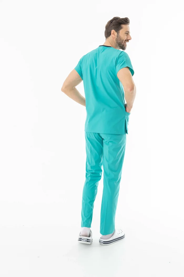 Likra Yarasa Kol Doktor Hemşire Forması Alt Üst Takım Turkuaz (LYRS1017)