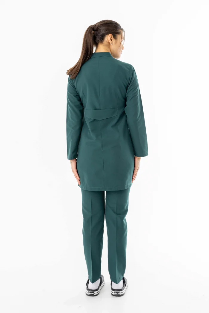 Terikoton Uzun Kol Doktor Hemşire Forması Alt Üst Takım Avcı Yeşili (TTST0004)