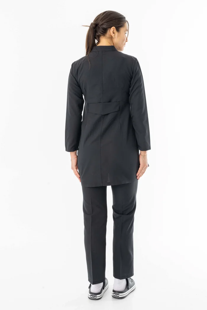 Terikoton Uzun Kol Doktor Hemşire Forması Alt Üst Takım Siyah (TTST0002)