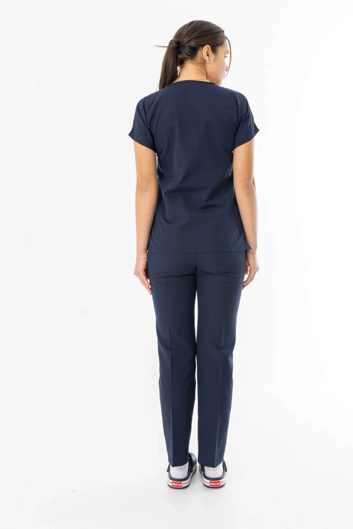 Terikoton Yarasa Kol Doktor Hemşire Forması Alt Üst Takım Lacivert (TYRS0001)