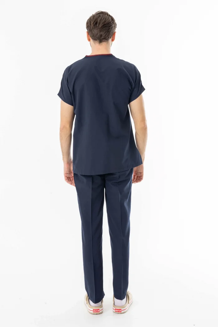 Terikoton Yarasa Kol Doktor Hemşire Forması Alt Üst Takım Lacivert (TYRS0001)