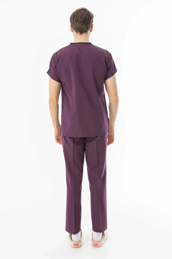 Terikoton Yarasa Kol Doktor Hemşire Forması Alt Üst Takım Mürdüm (TYRS0005)