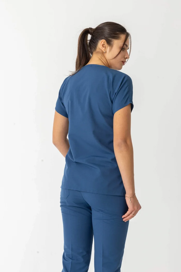 Terikoton Yarasa Kol Doktor Hemşire Forması Alt Üst Takım Petrol Mavisi (TYRS0009)
