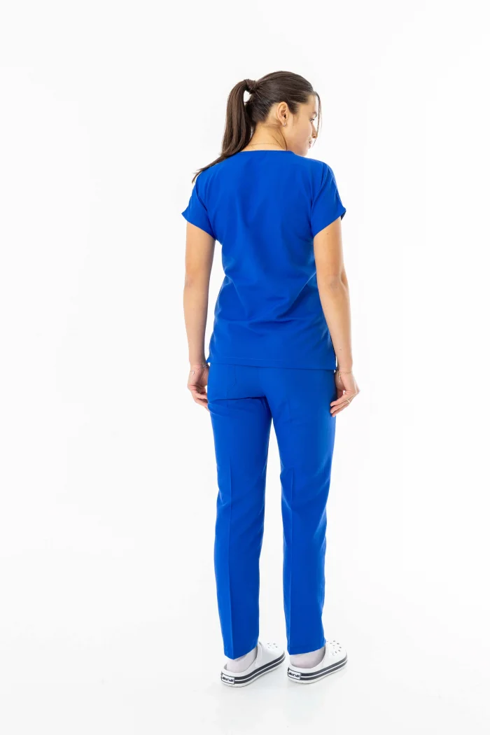Terikoton Yarasa Kol Doktor Hemşire Forması Alt Üst Takım Saks Mavisi (TYRS00012)