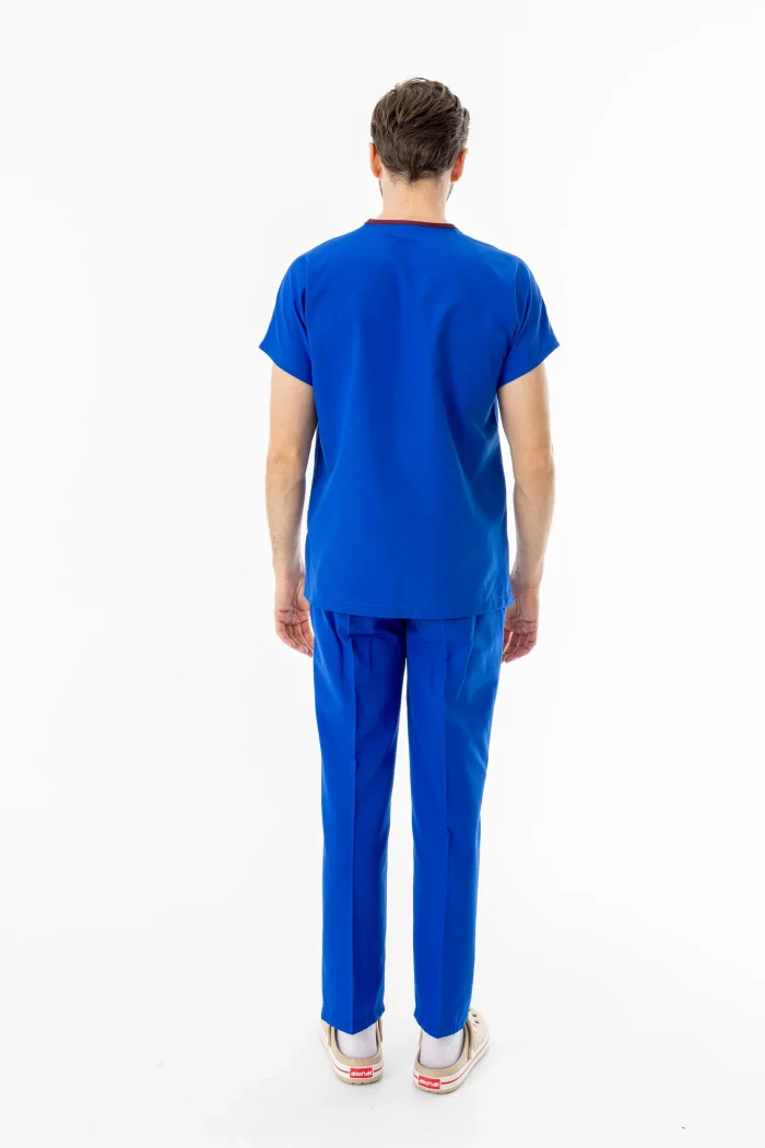 Terikoton Yarasa Kol Doktor Hemşire Forması Alt Üst Takım Saks Mavisi (TYRS00012)