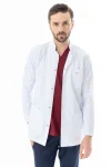Hakim Yaka Ceket Boy Erkek Doktor Önlüğü Alpaka Kumaş Beyaz (BEO103)