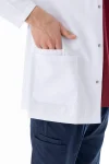 Hakim Yaka Ceket Boy Erkek Doktor Önlüğü Alpaka Kumaş Beyaz (BEO103)