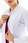 Hakim Yaka Kulplu Kadın Doktor Önlüğü Alpaka Kumaş Ceket Boy (BKO001)