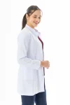 Hakim Yaka Orta Boy Kadın Doktor Önlüğü Alpaka Kumaş Beyaz (BKO002)