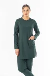 Likra Uzun Kol Doktor Hemşire Forması Alt Üst Takım Avcı Yeşili (LTST20008)